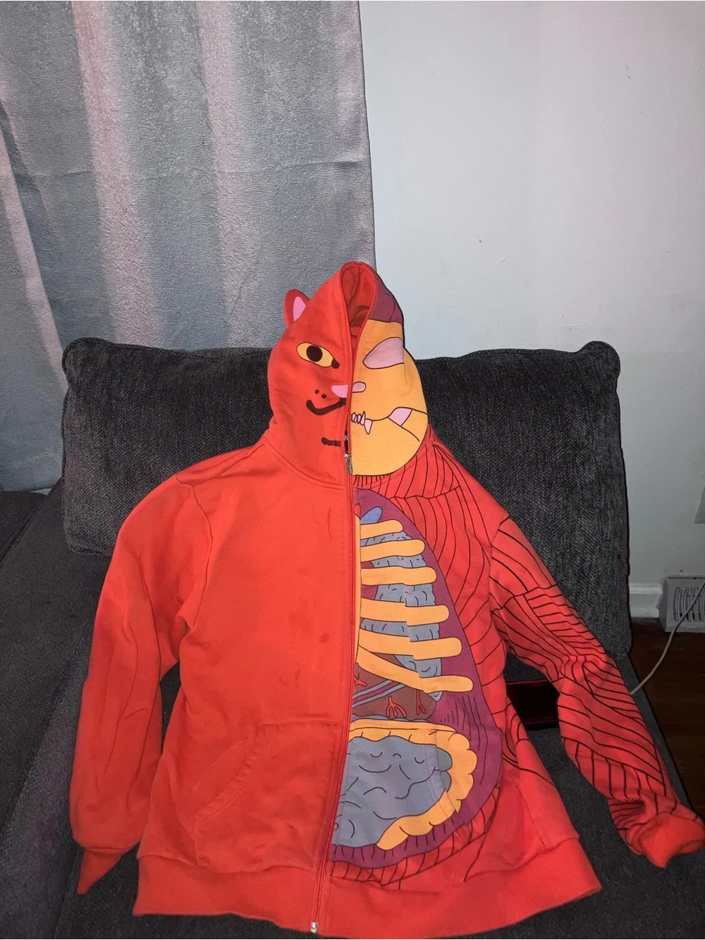 Ripndip Red Cat Anatomy Zip-Up Hoodie